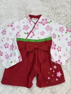 桜柄 袴ロンパース 70 女の子 ひな祭り 初節句 お食い初め 和装 ベビー