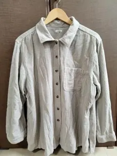 L.L.Bean グレー コーデュロイ 長袖シャツ