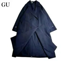 新品 GU オーバーサイズトレンチコート ベルト付き ネイビー M