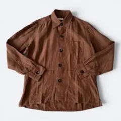 RING JACKET Napoli リネンシャツジャケット ブラウン Lのサムネイル
