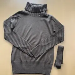 タートルネック ニットセーター　ブラウン　ニット　茶色　トップス　長袖　美品