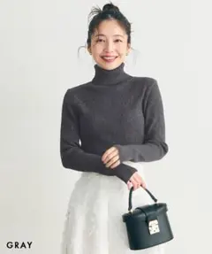 ベースメント basement タートルネックリブニットトップス