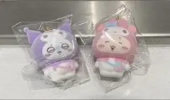 ちいかわ サンリオ シークレットフロッキーマスコットチャーム モモンガ クロミ