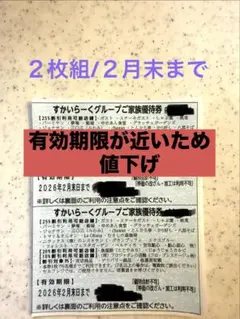 【２枚組】すかいらーくグループ 25%家族優待券