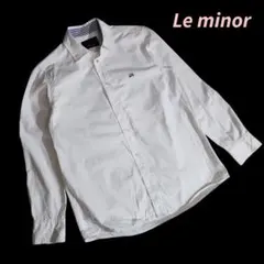 Le minor ワンポイント刺繍・長袖シャツ・白・マリン 84263のサムネイル