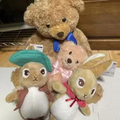 ダイソー景品 ピーターラビット、テディベア　4体セットのサムネイル