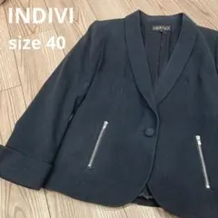 INDIVI ジャケット　40 ポケット付　リクルート　黒