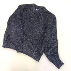 エイチ&エム H&M ラメニット プルオーバー 長袖　ブラック　シルバー