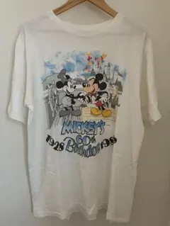 USA製 disney フォトtシャツ 両面プリント　XL ミッキー　ホワイト USA製 disney フォトtシャツ 両面プリント XL ミッキー ホワイト
