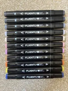 FLUENTLY ダイソー　コピック風　100均マーカー　11本　カラーペン