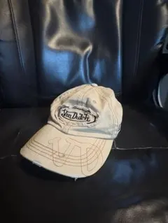 Von Dutch ボンダッチ ダメージ加工 ロゴ キャップ ベージュ Y2Kのサムネイル