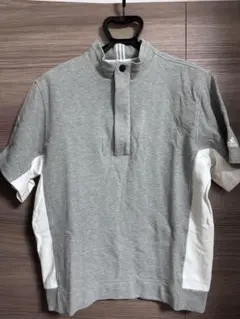 adidas グレー ハーフジップポロシャツ L/G