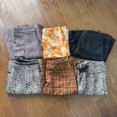 スカート まとめ売り ひざ丈 フレア ツイード ヒョウ柄 チェック柄 総柄 花柄