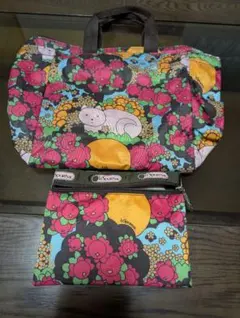 LeSportsac フラワー柄 トートバッグ ポーチ付き