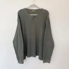 00s エディーバウアー サーマル ヘンリーネックシャツ ワッフル 長袖