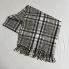 マフラー ベージュ チェック レディース