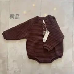 新品タグ付き◆ QUINCY MAE ブラウンロンパース 18-24ヶ月