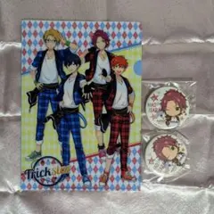 あんスタ Trickstar グッズセット 衣更真緒 缶バッジ クリアファイル