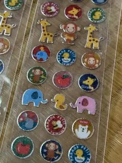 平成レトロ 動物キャラクターキラキラシール2シート