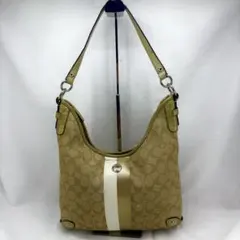 【COACH】コーチ　2way　シグネチャー　ショルダーバッグ　ベージュ6453