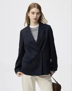 ＧＵ　ネイビー ジャケット　パンツ　スーツ上下セット　セットアップ　XL