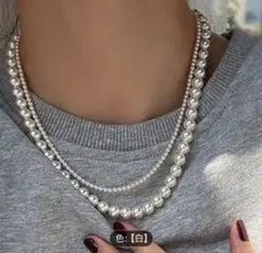 ホワイトパールネックレス　２本組