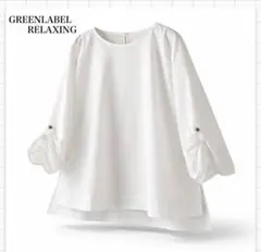 グリーンレーベル タック ボリュームスリーブ ブラウス マシンウォッシャブル