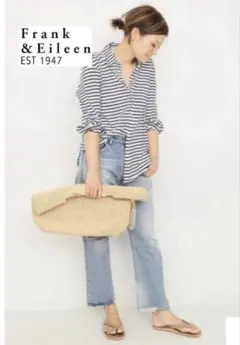 Frank & Eileen 長袖シャツ ストライプ 緑 XSのサムネイル