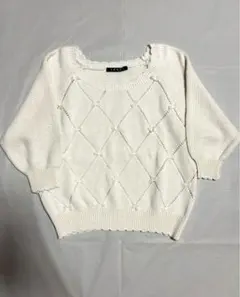 イング　ニット　トップス　リボン　レディース　Mサイズ