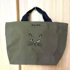 MUVEIL ミュベール 猫刺繍 トートバッグ カーキ 新品未使用のサムネイル