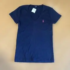 Ralph Lauren ラルフローレン　ネイビー Vネック Tシャツ S