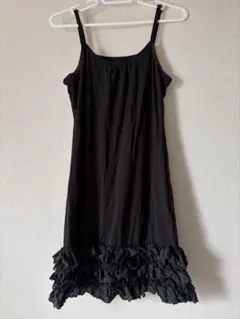 キャミワンピ ブラック フリル