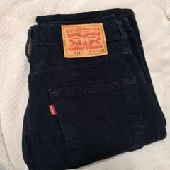Levi's 511 ダークブルー ほとんどブラック色W27 L32コーデュロイのサムネイル