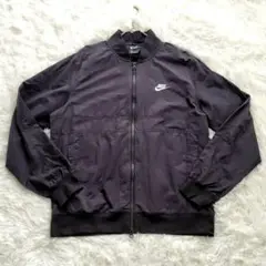 NIKE　ナイキ【L】長袖ジャケット　ジップアップ　ロゴ　ゆったり　ブラック