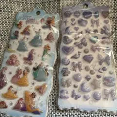 ディズニープリンセス ぷくぷくシール2枚セット