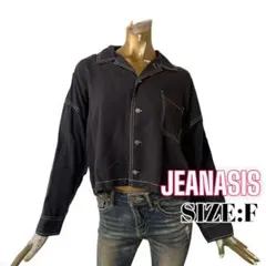 ⭐️A297⭐️ JEANASIS ♥ ステッチ ショート クロップド 長袖 シャツ