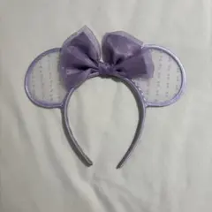 ディズニー ミッキー ミニー カチューシャ シースルー 紫
