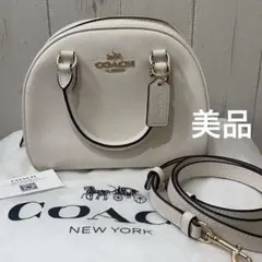 COACH バッグ ホワイト ショルダー シドニー サッチェ レザー