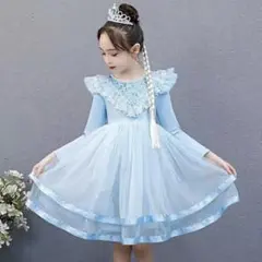 プリンセスドレス　アナと雪の女王　ワンピース　エルサ　長袖　110cm