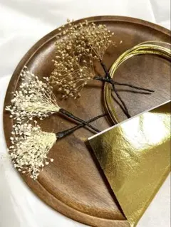 髪飾り　金箔/水引/かすみ草セット！　前撮り　成人式　結婚式　振袖　ドレスのサムネイル