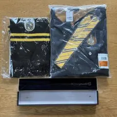 ハリーポッター ハッフルパフ衣装Mサイズ3点セット　ローブ マフラー 杖