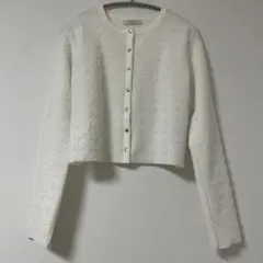JEANASiS ホワイト クロップドカーディガン
