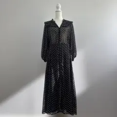 ゆい様専用　ZARA ドット柄　シアー　ロングワンピース