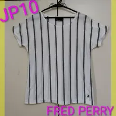 【FRED PERRY】 綿100%　ストライプ 半袖Tシャツ レディース