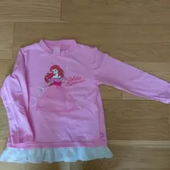 120cm アリエル フリル付き長袖Tシャツ ピンク