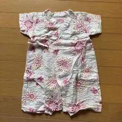 ベビー甚平 花柄ウサギプリント S60-70