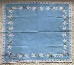 北欧ヴィンテージ　テーブルクロス　白い鳥