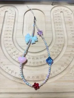 ゆめかわ♡キラキラビーズ携帯ストラップ ハンドメイド パステル