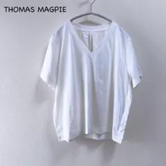 トーマスマグパイ バックフリル Vネック Tシャツ38 ホワイト カットソーのサムネイル