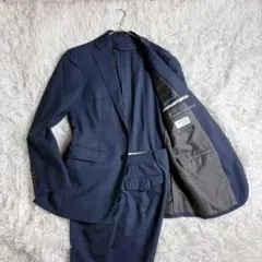 美品✨オリヒカ スーツ セットアップ ウォッシャブル チェック ネイビー
